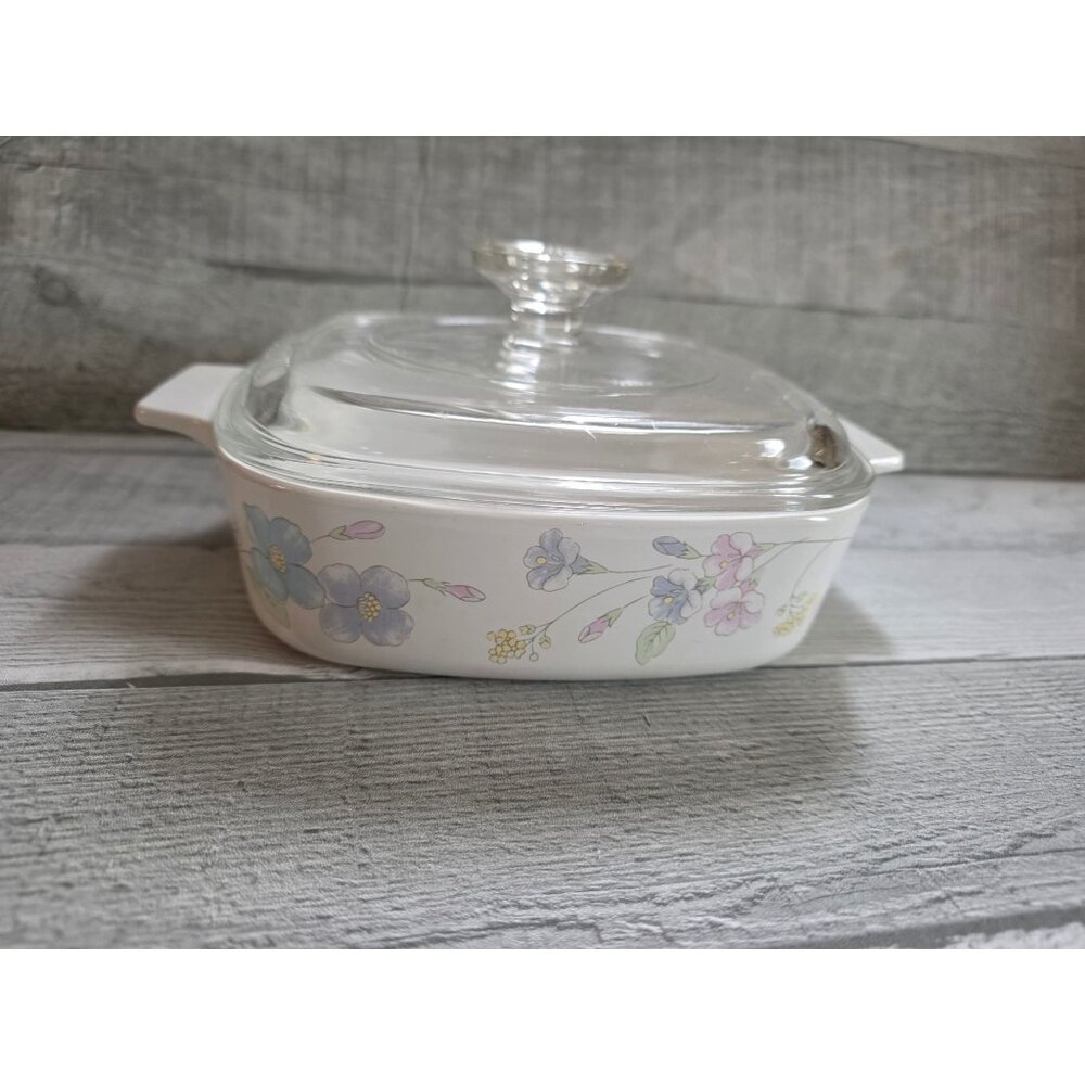 CorningWare Pastel Bouquet A-1-B 1 Liter Casserole Dish With Lid